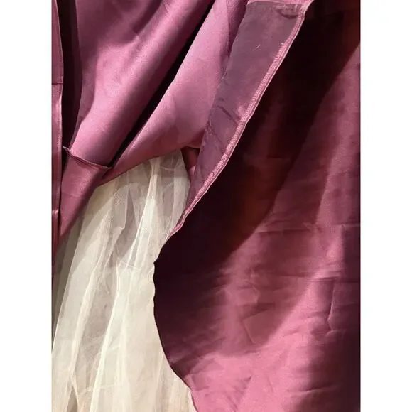 Ieena for MacDuggal the plunge v neck ballroom amethyst purple gown dress 4 - Picture 11 of 12